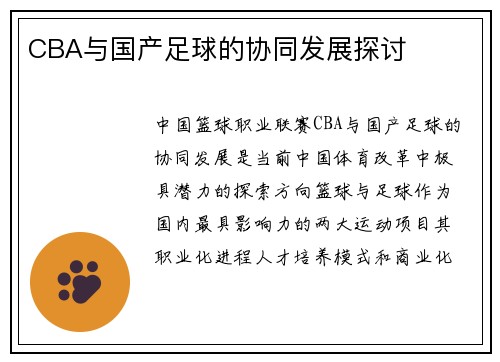 CBA与国产足球的协同发展探讨